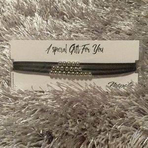 Mapale beaded choker on leatherette cord